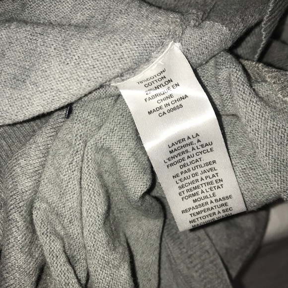 Reitmans Stone Grey V-Neck Stretchy Nylon Sweater - Picture 6 of 7